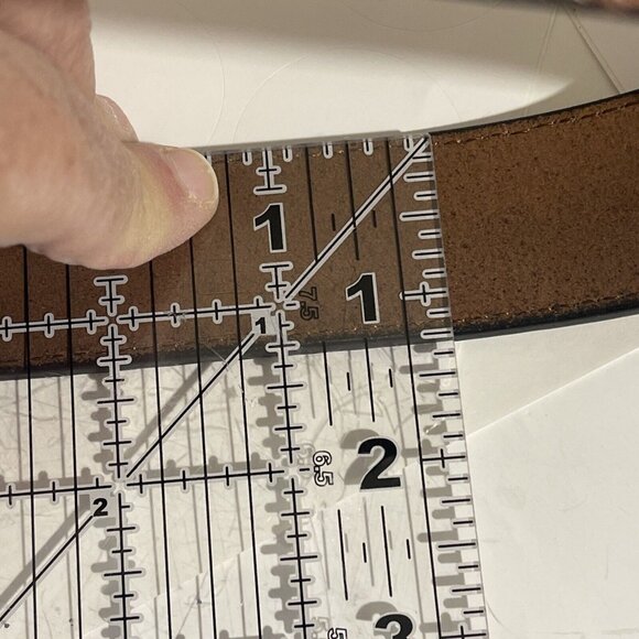 Tommy Hilfiger cowhide buffalo leather brass buckle canvas nautical belt 32/80 - Picture 10 of 16